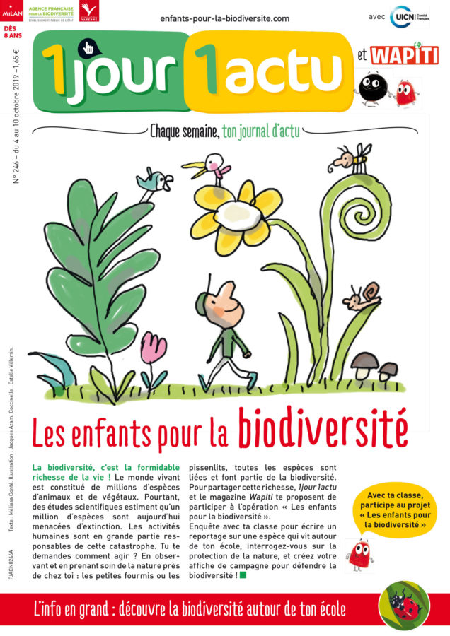 Couverture 1jour1actu Les enfants pour la biodiversité